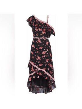 Alice and Olivia Caydon Silk-chiffon Cluster Flower Pink Dress
